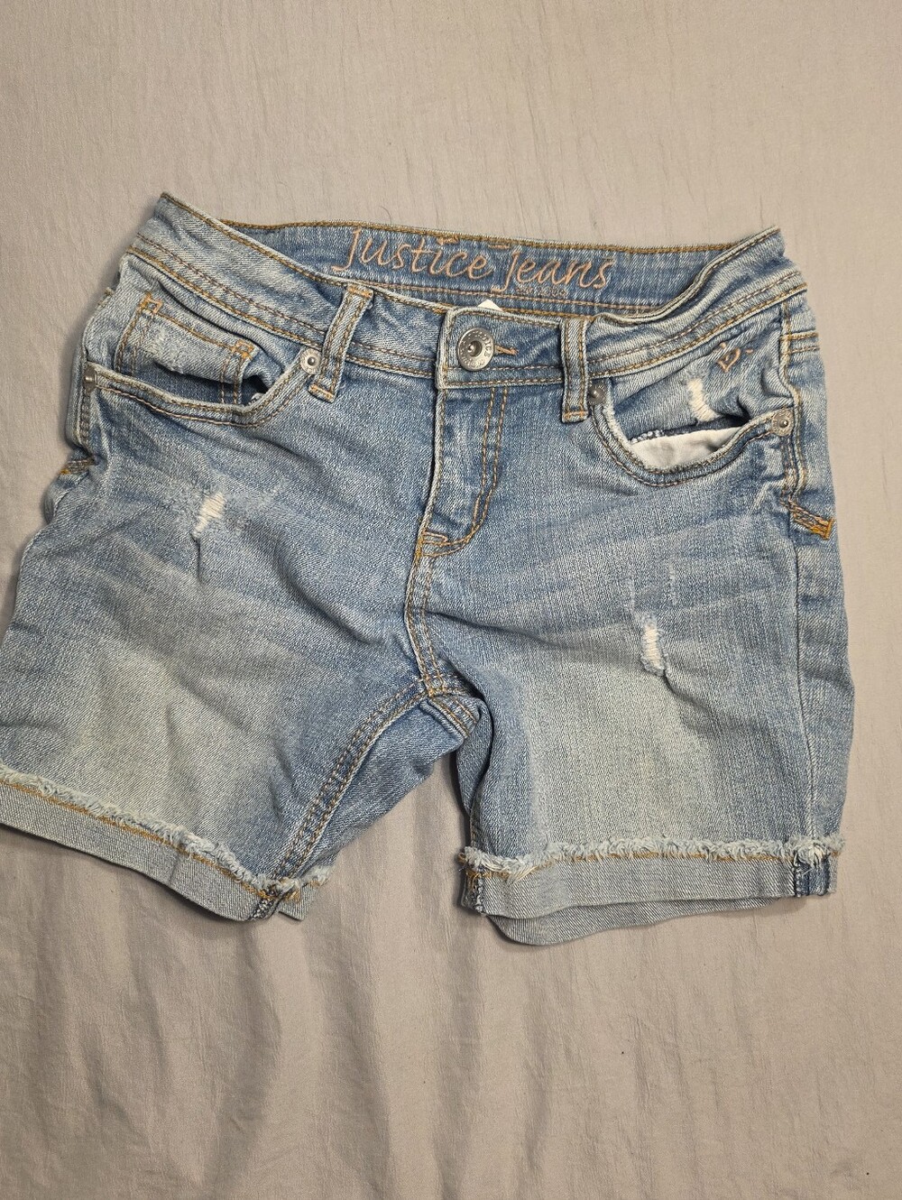 Girls Justice Jeans Light Wash Denim Shorts